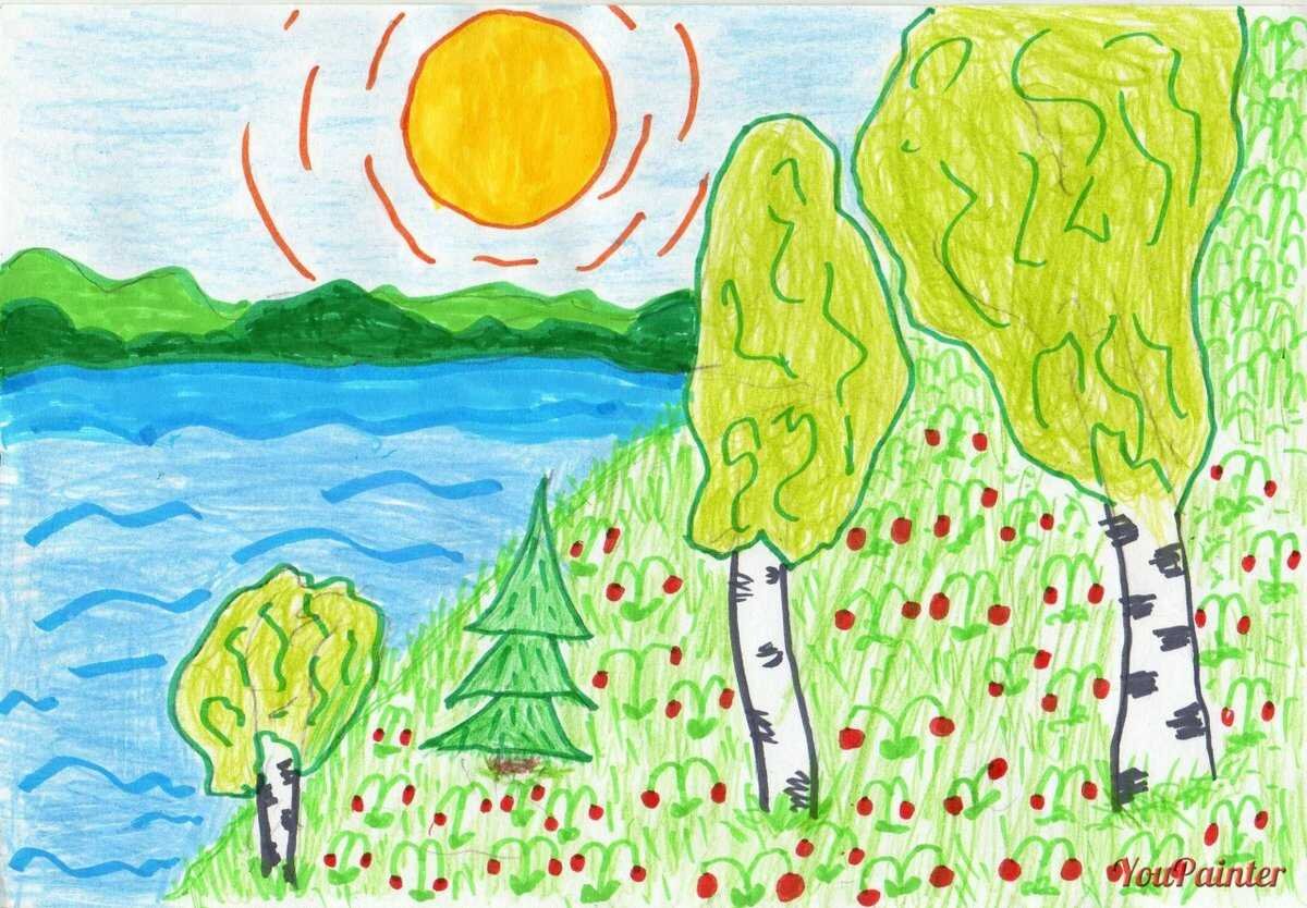 Рисунок лета 4 класс. Рисунок на тему лето. Детские рисунки лето. Рисунок лето для детей. Рисуем лето с детьми.