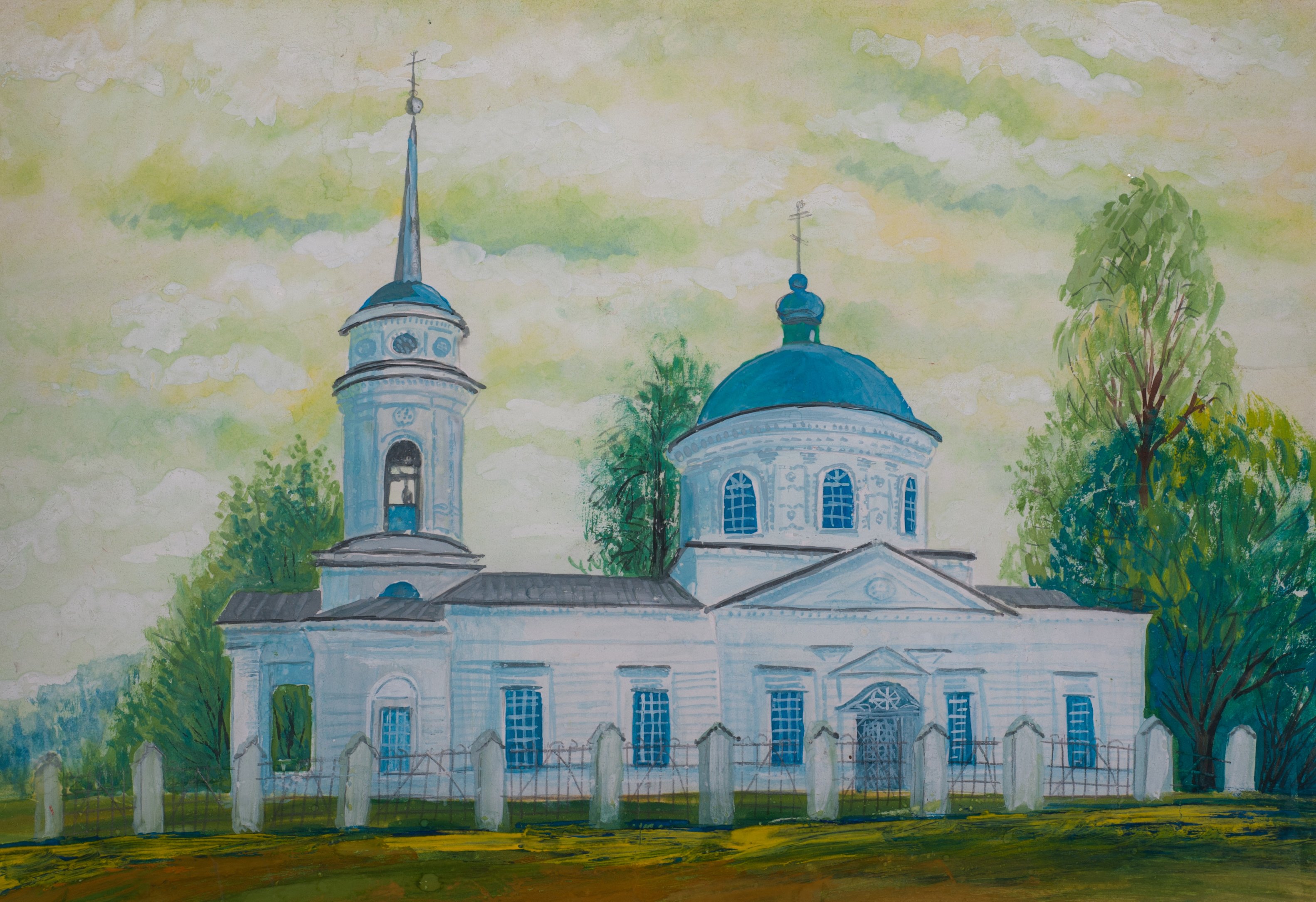 Рисунок храма Свято Троицкий собор