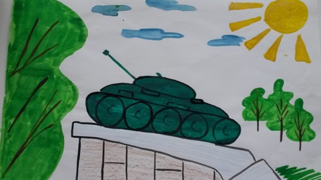 Рисунки детей военная техника 5 лет