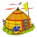 Юрта рисунок для детей