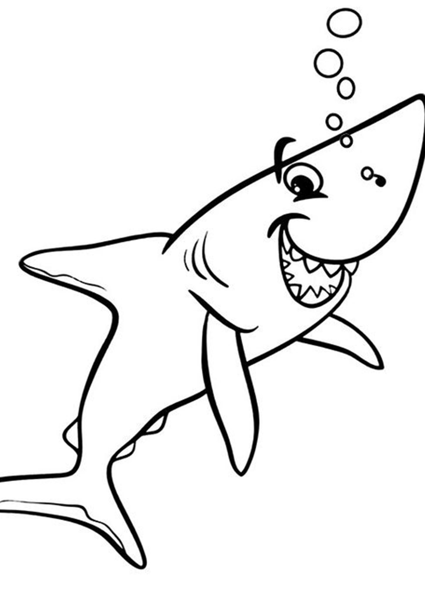 Белая акула раскраска