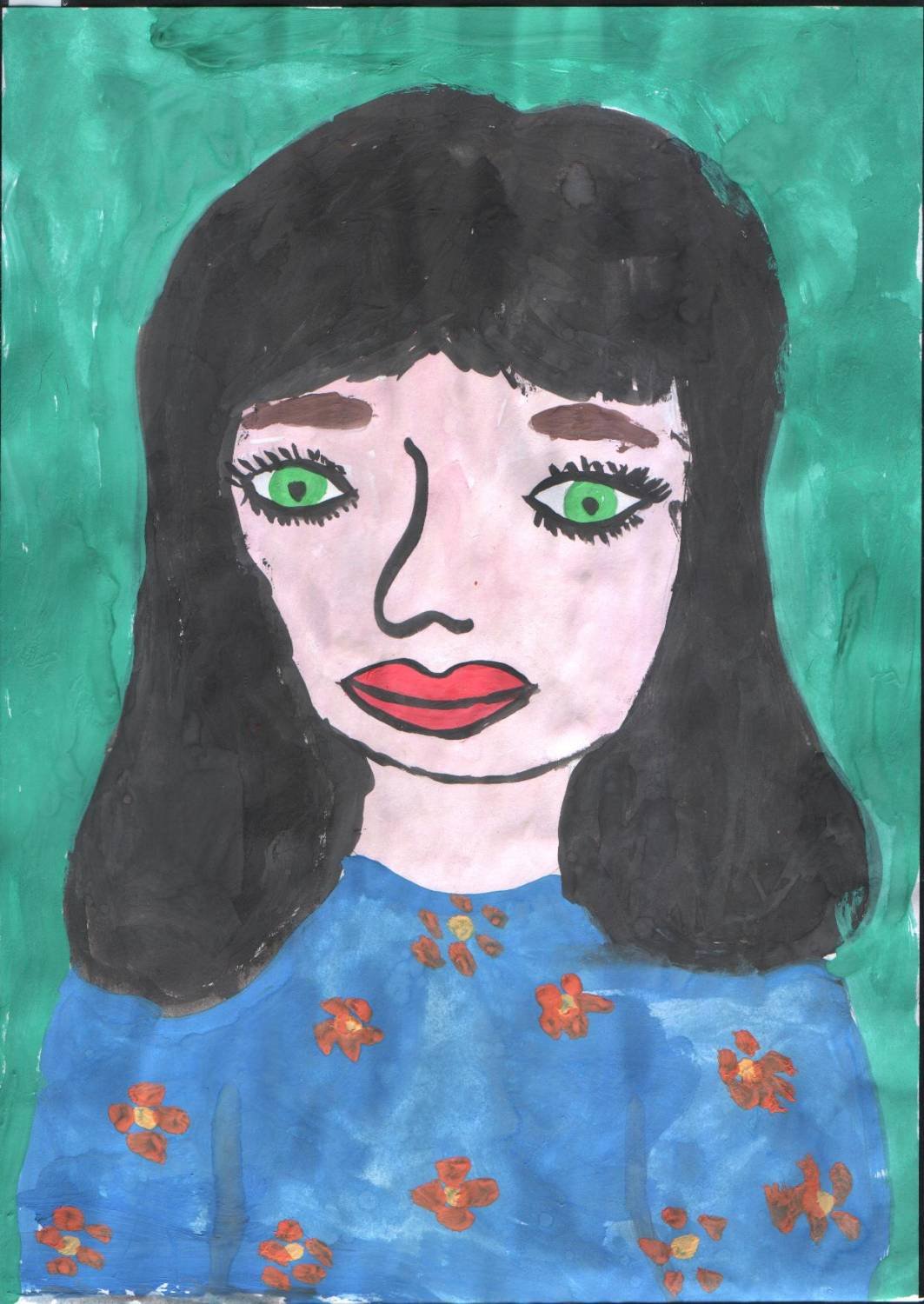 Портрет мамы детский рисунок