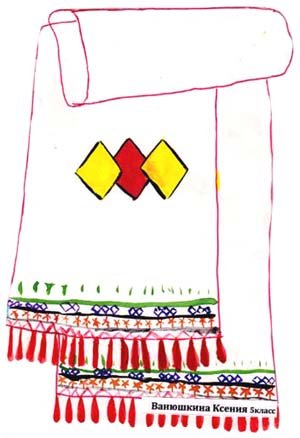 Чувашские узоры на полотенце