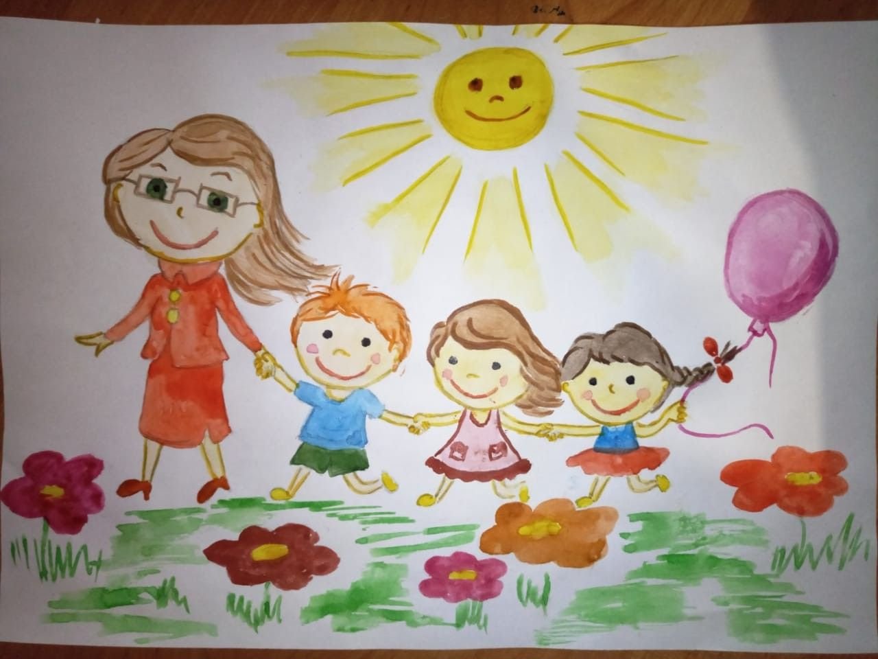 Дети в детском саду рисунок
