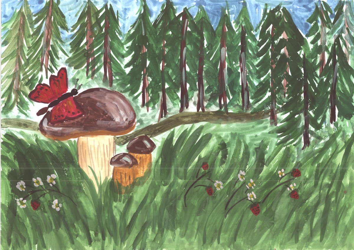 Рисунок лес глазами детей. Лес рисунок. Рисование грибы в лесу. Лес рисунок для детей. Рисование леса для детей.