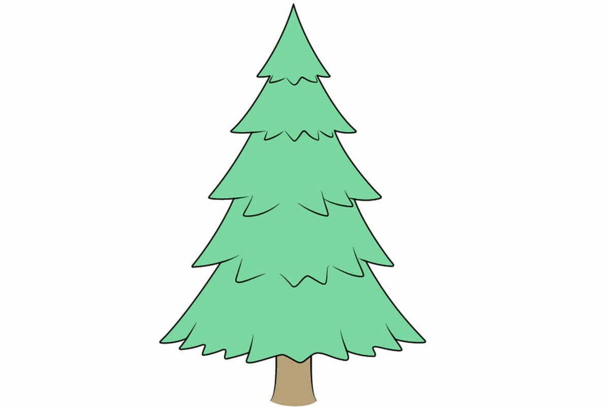 Рисунок елка для детей легкие