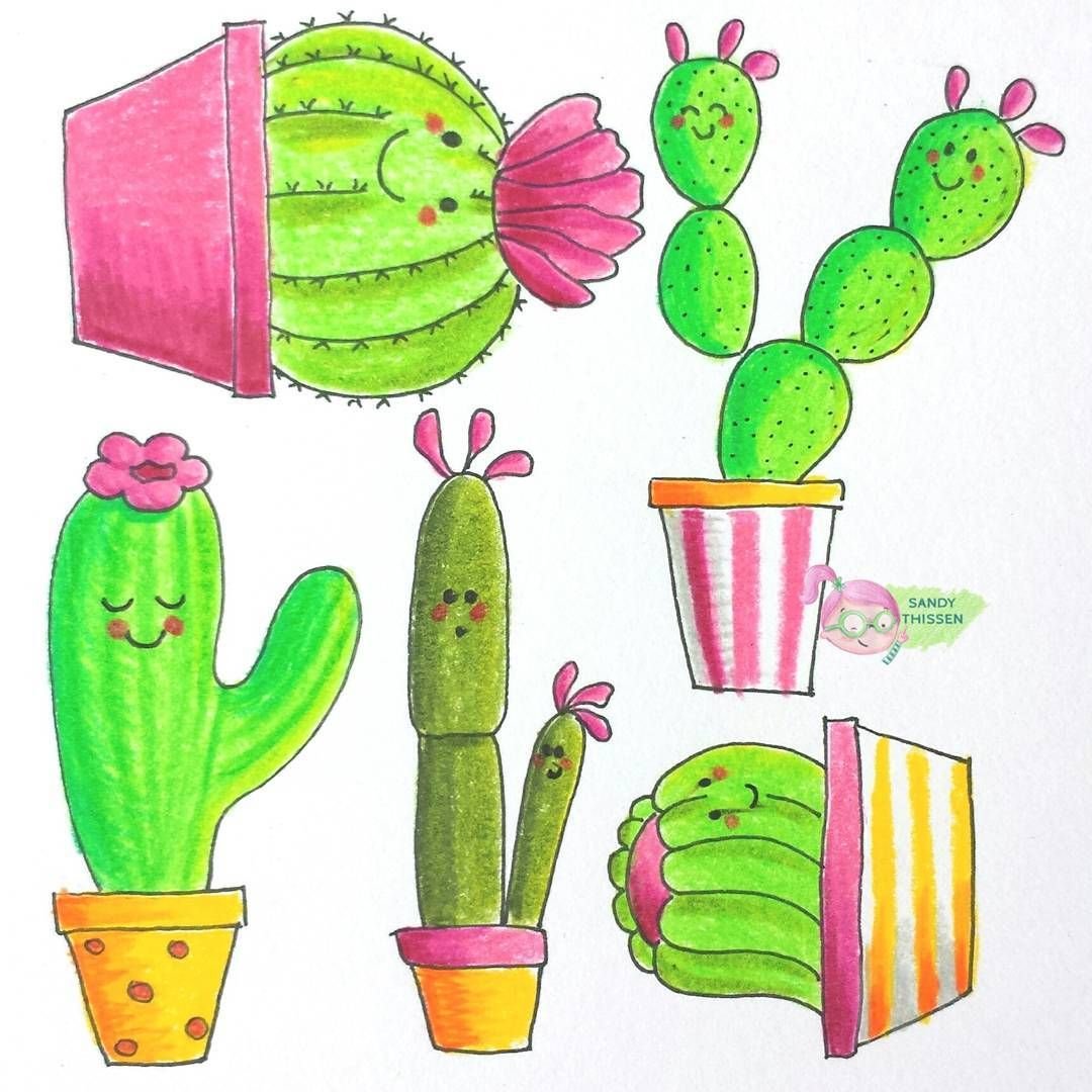 Рисование кактусов с детьми