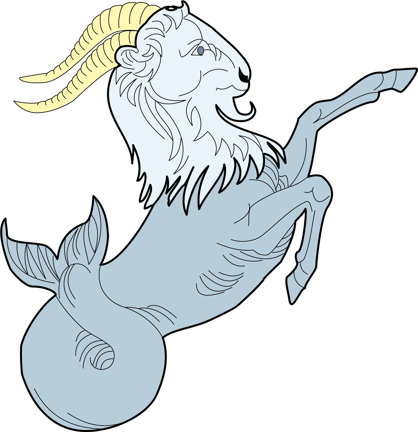 Хвост козерога. Каприкорн мифология. Козерог знак зодиака символ. Козерог с рыбьим хвостом.