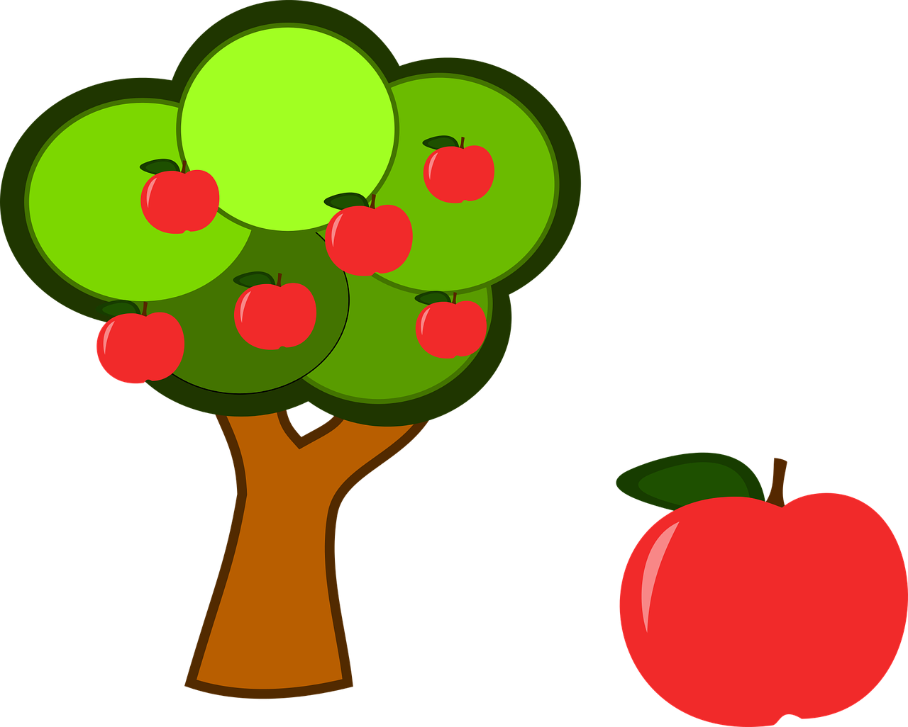 Яблоня без яблок картинка для детей на прозрачном фоне