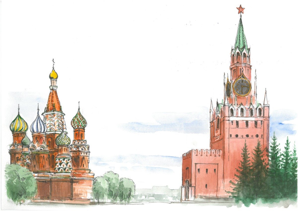 Кремль рисунок без фона