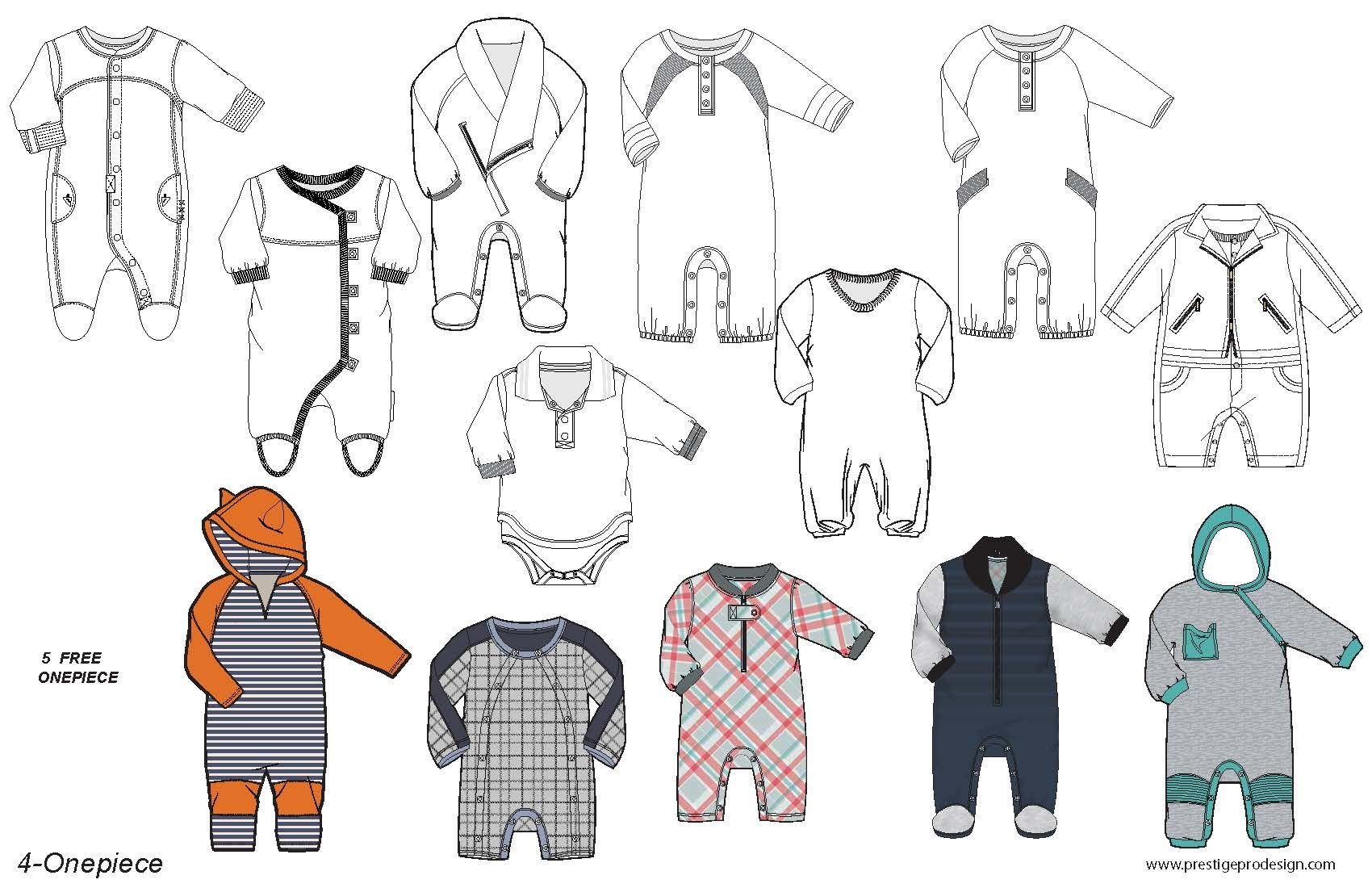 Эскизы одежды для новорожденных