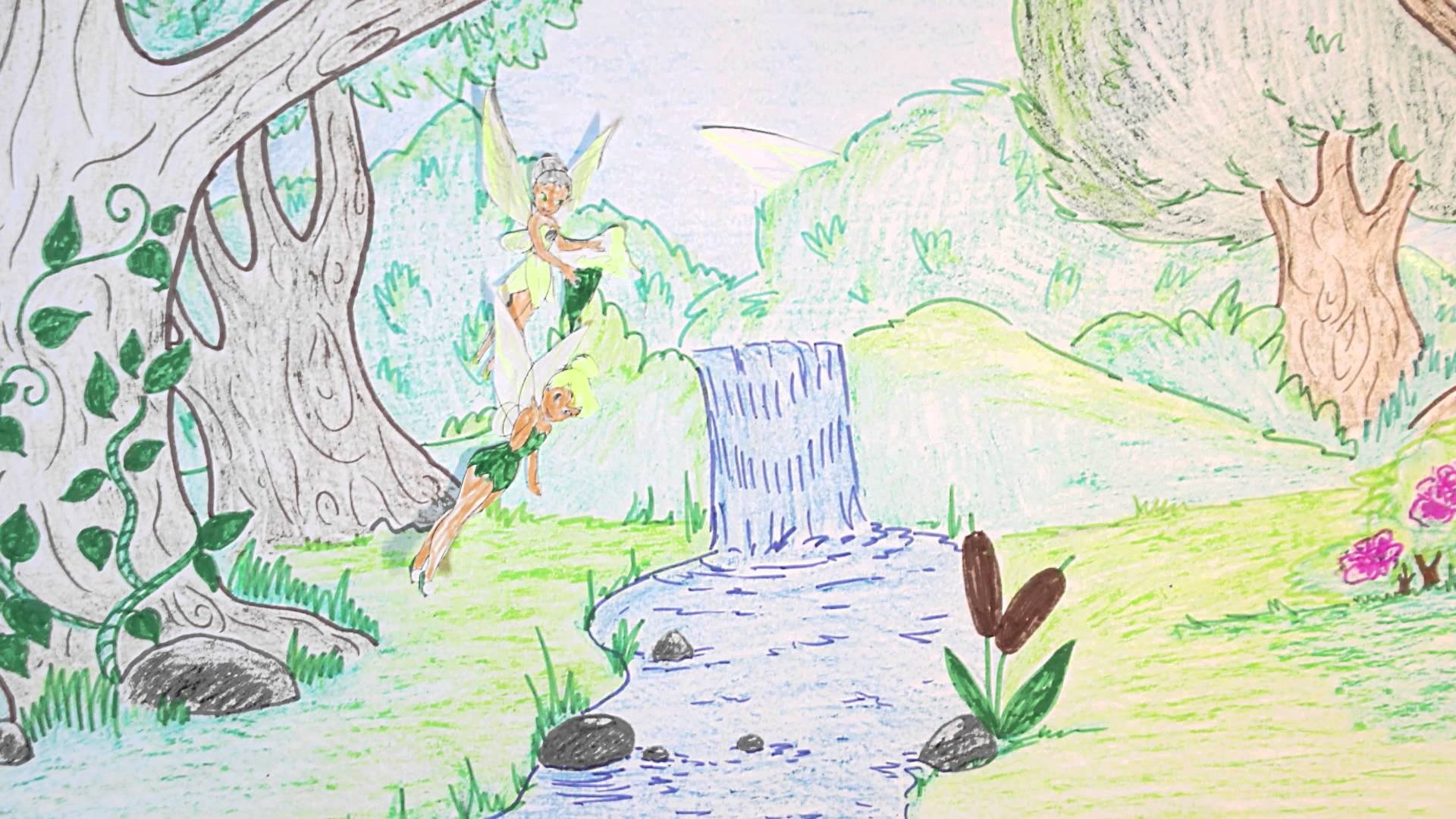 Рисунок на тему сказочный лес