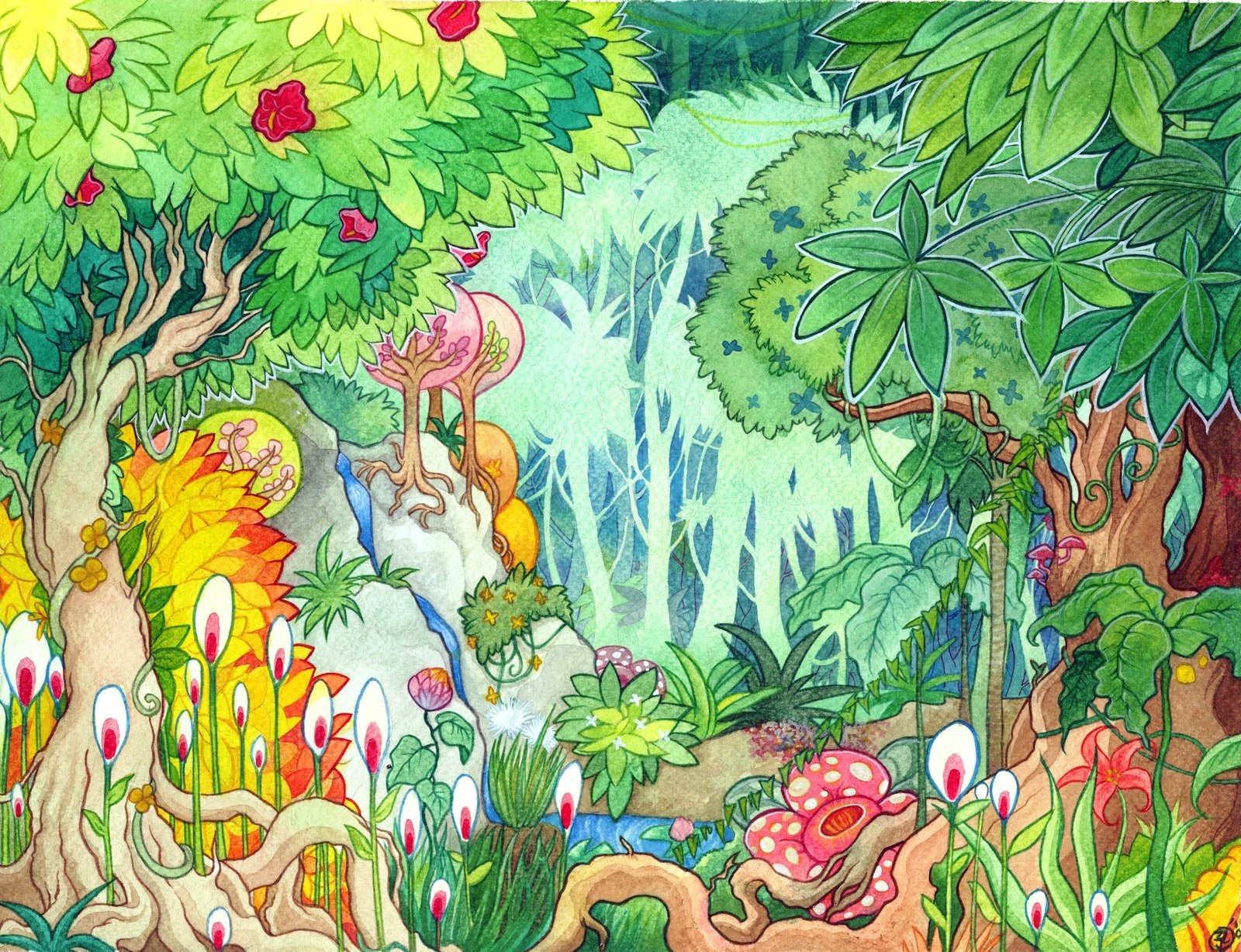 Сказочный лес иллюстрации