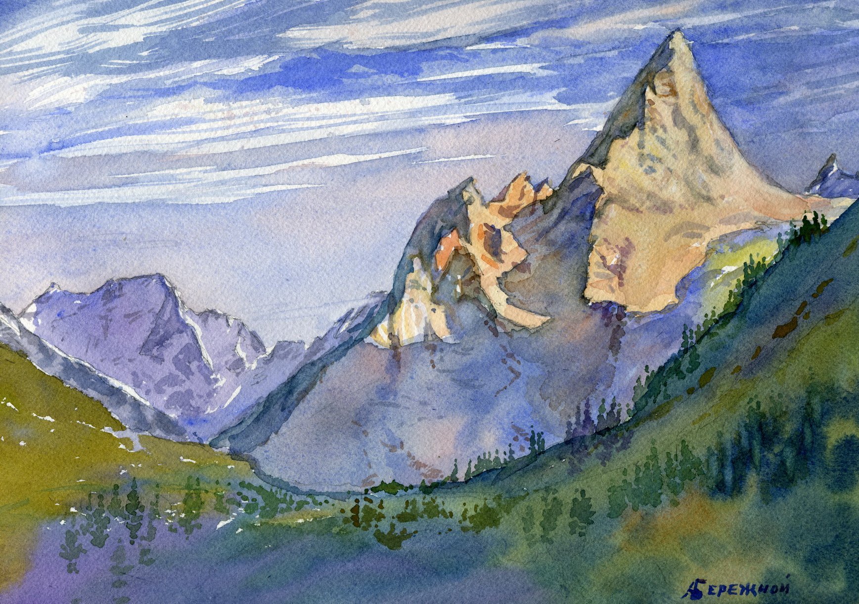Горные вершины Кавказа в живописи