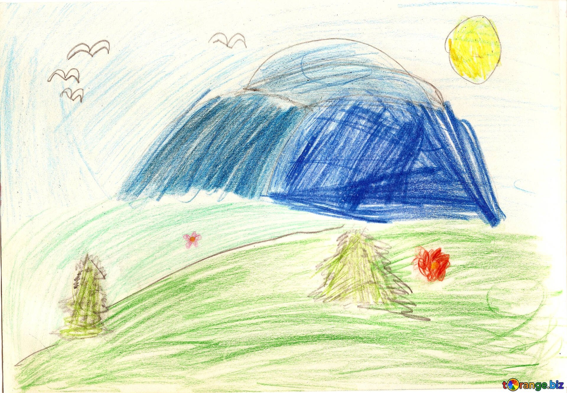 Рисование горы в детском саду