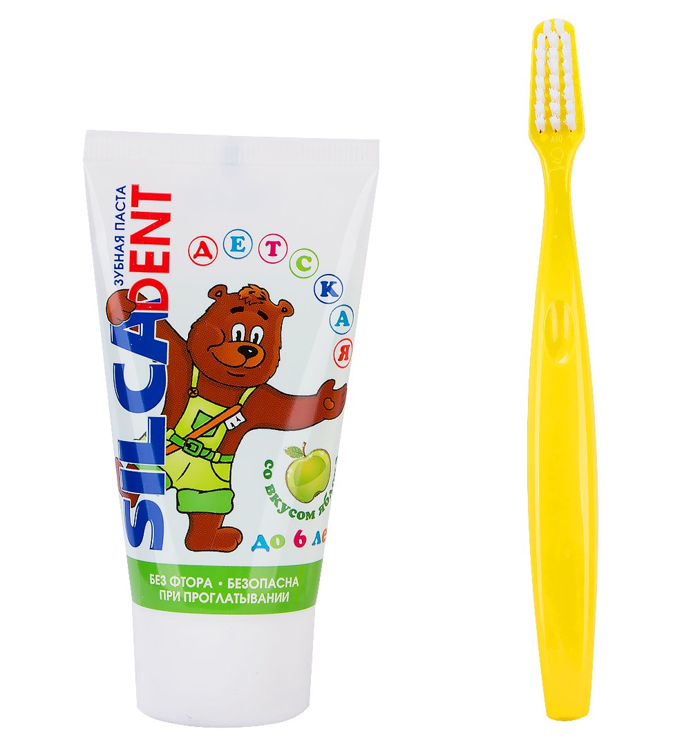 Детская зубная паста и шетка