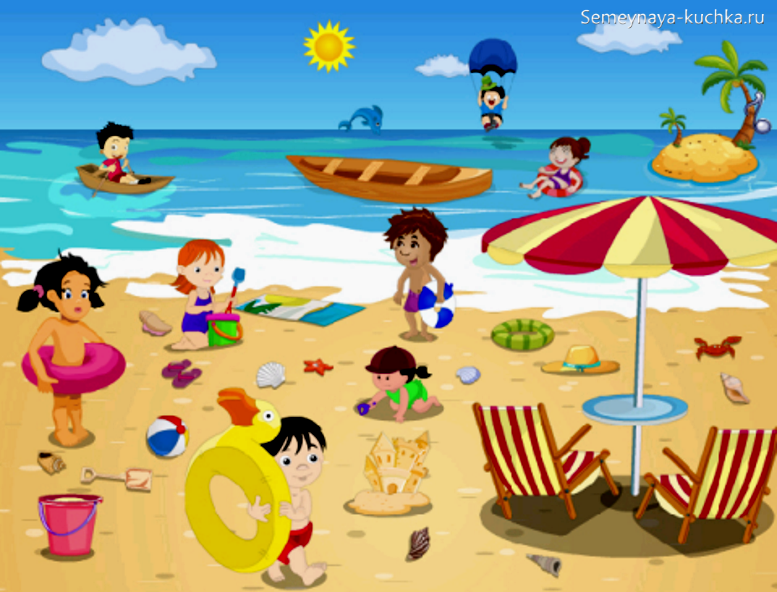 Пляж на английском языке. Рисунок лето. Дошкольники на пляже. Летний рисунок для детей. Пляж мультяшный.