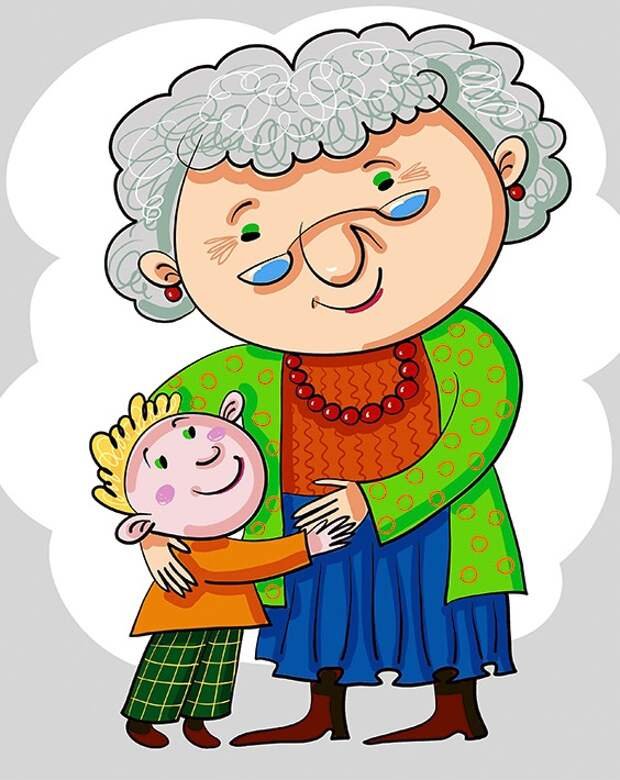 Картинка бабушка. Бабушка и внук. Бабушка рисунок. Бабушка рисунок мультяшный. Бабушка с внуками мультяшные.