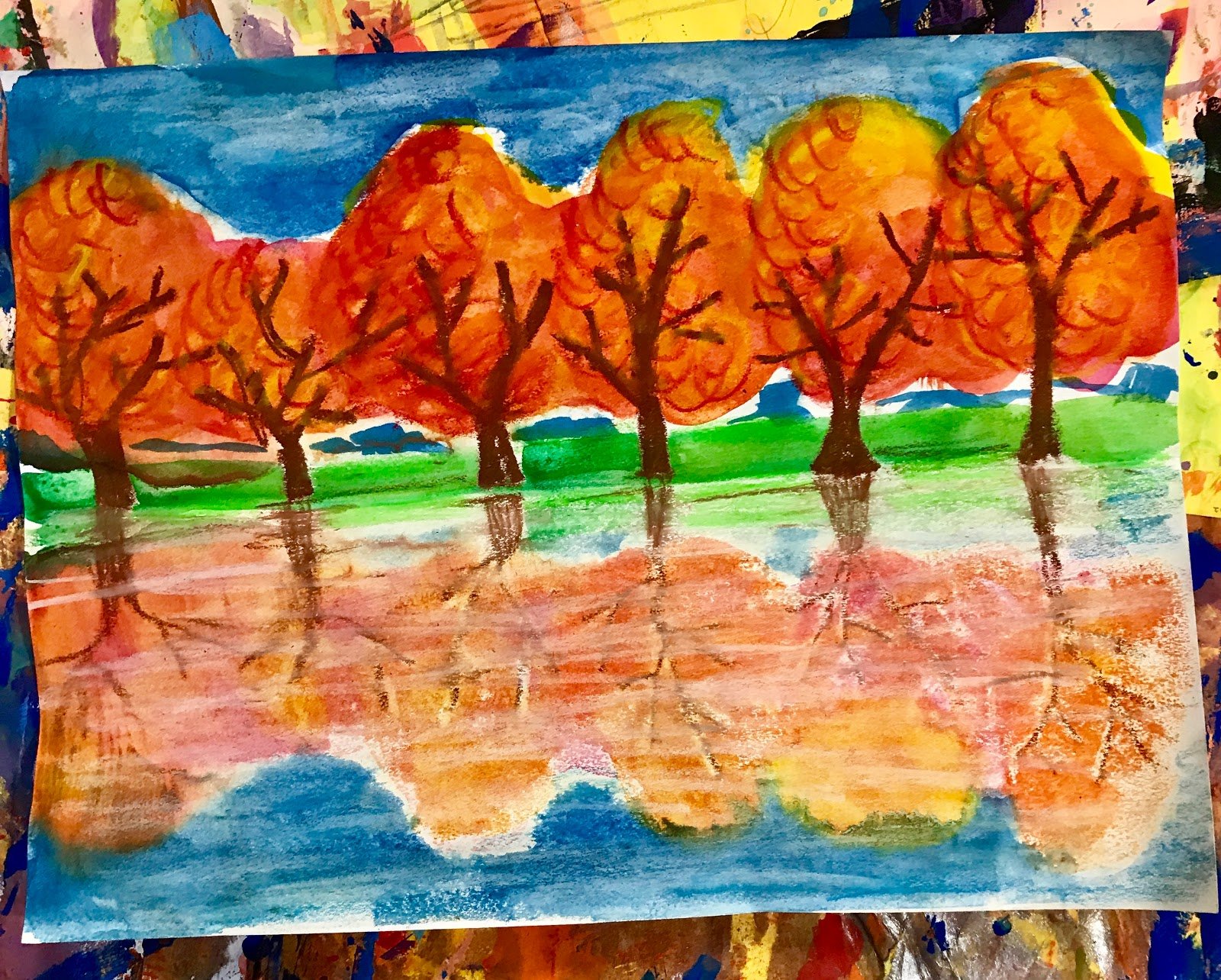 Поэтапное рисование осеннего пейзажа