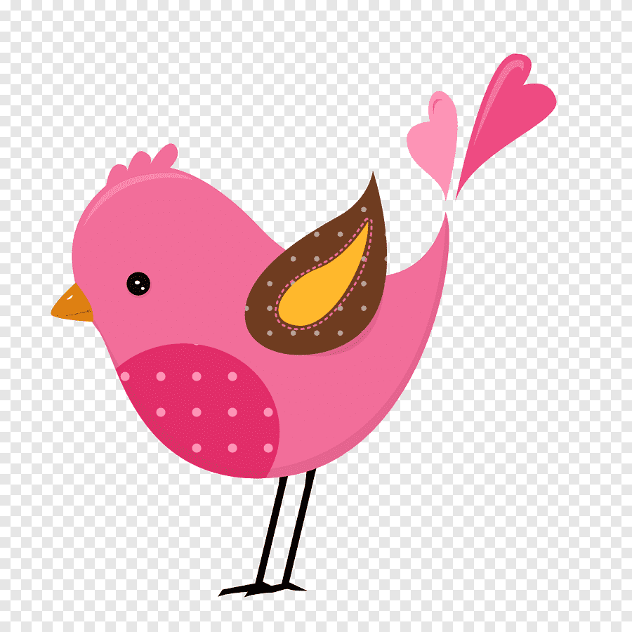 Розовые птички мультяшные