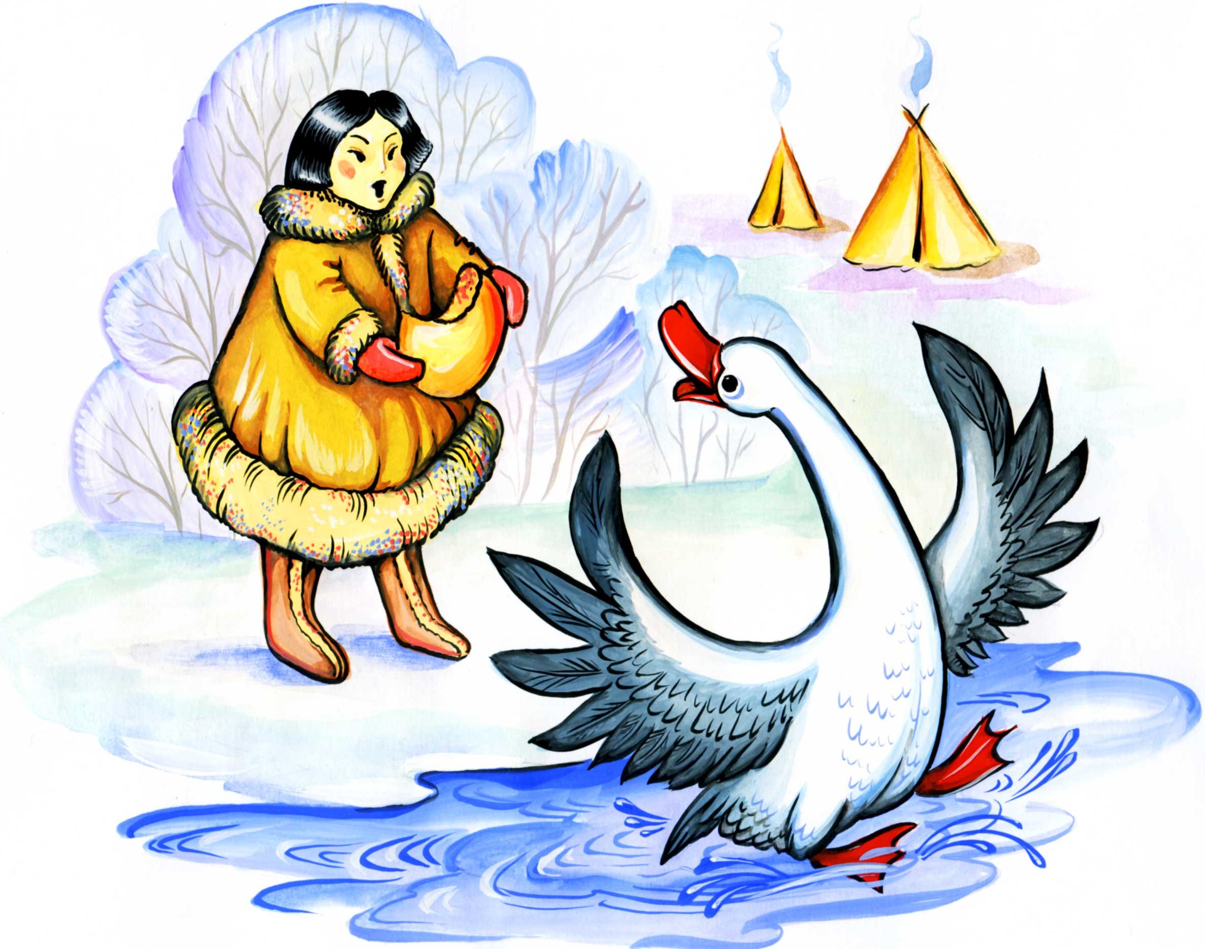 Иллюстрации к сказке Айога Нанайская сказка