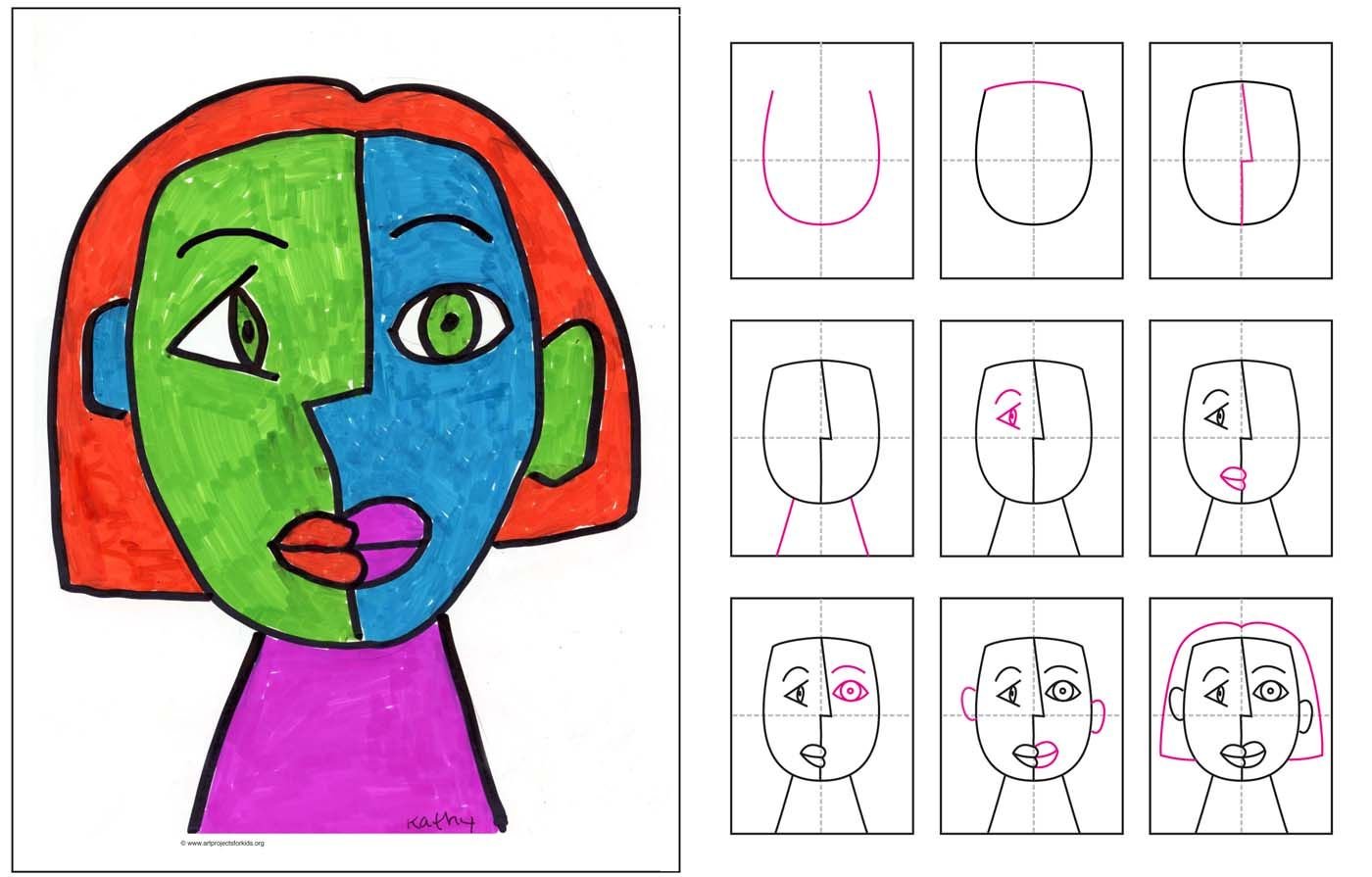 Схема рисования портрета для детей