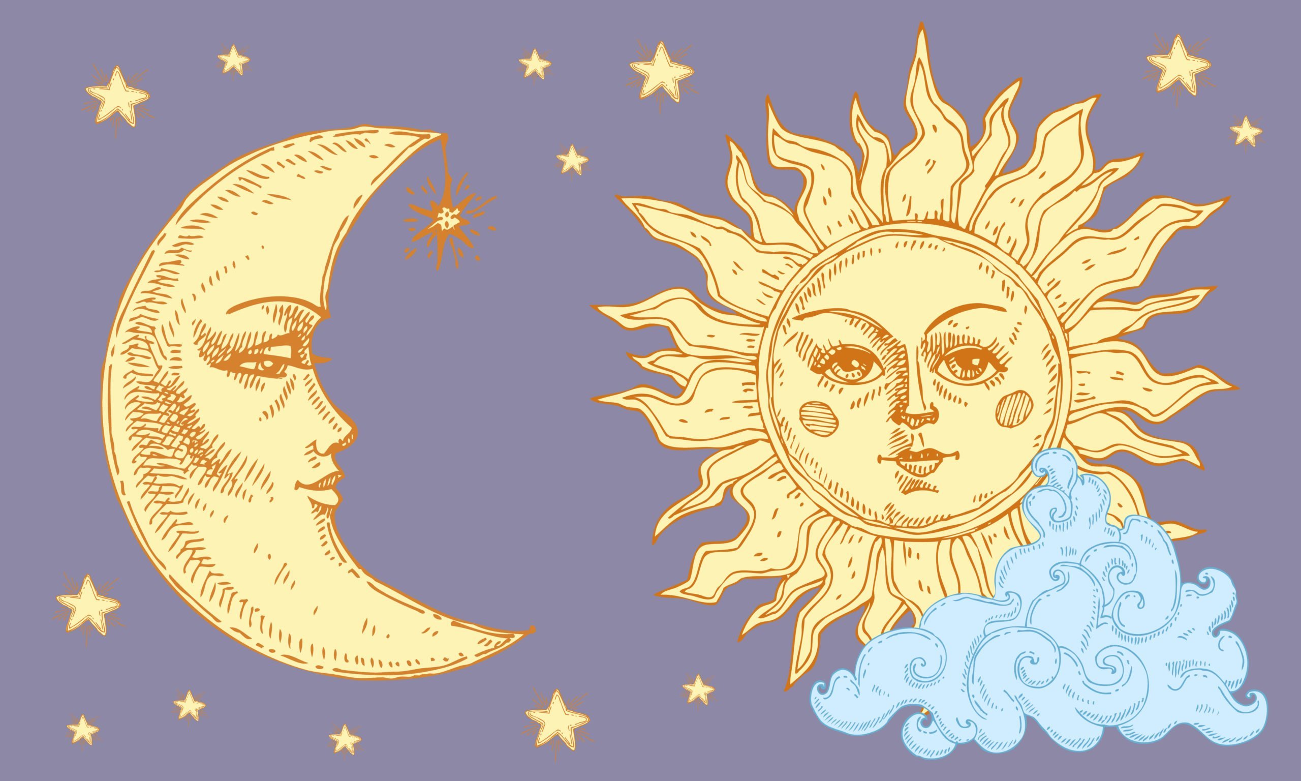 Изображение Луны и солнца