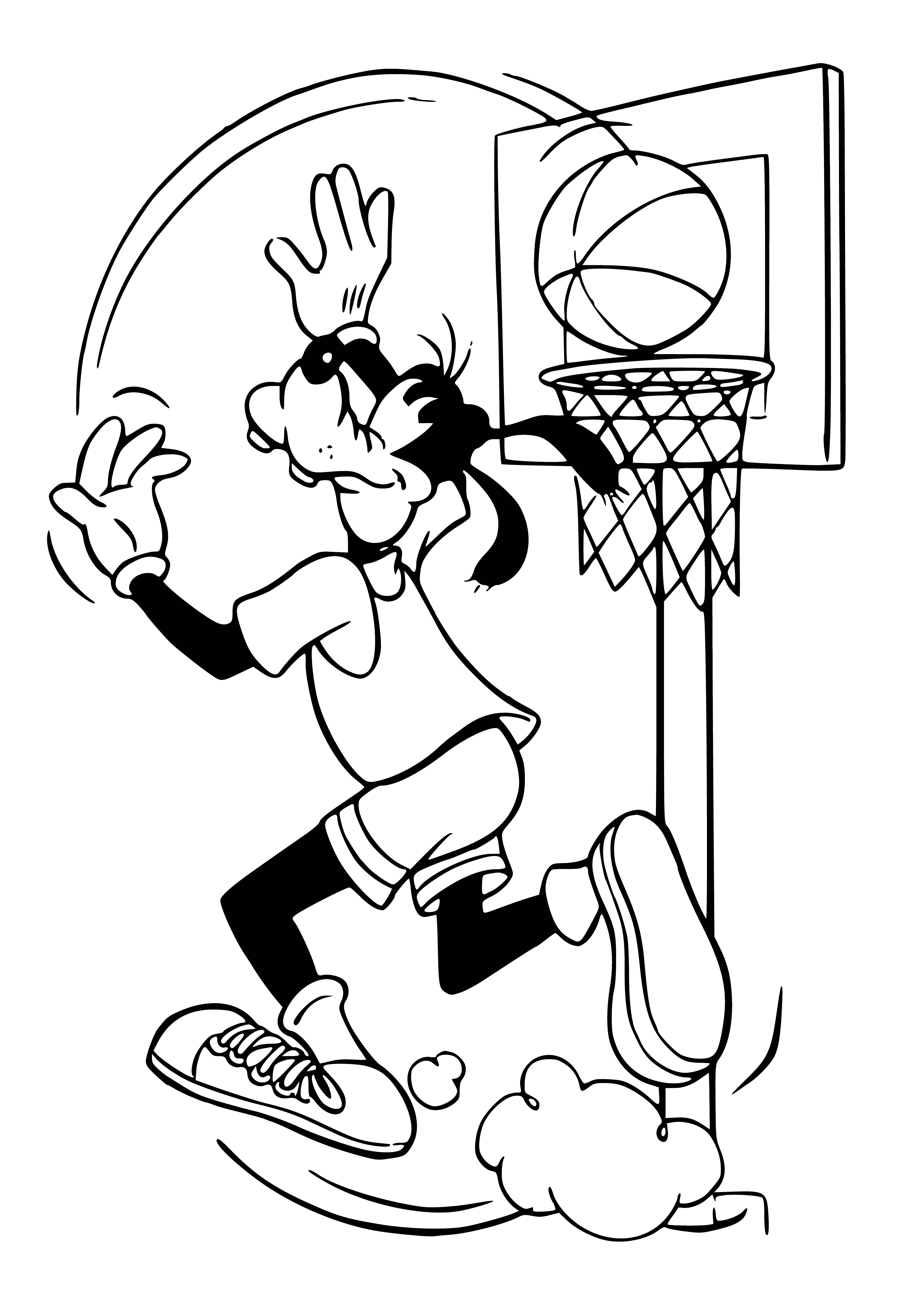 Баскетболист раскраска для детей