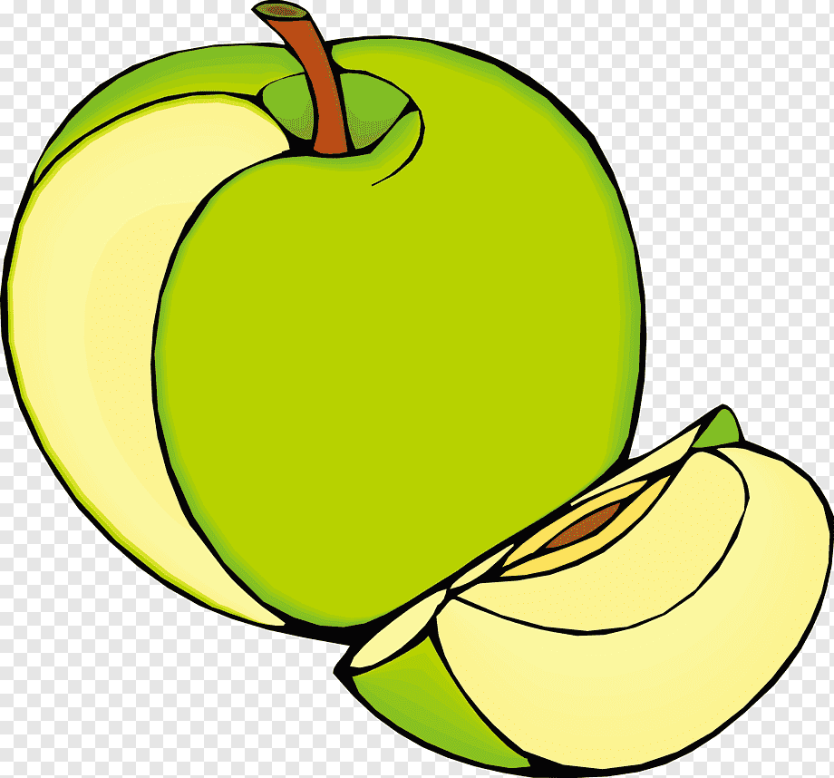 Мультяшные фрукты и овощи яблоко