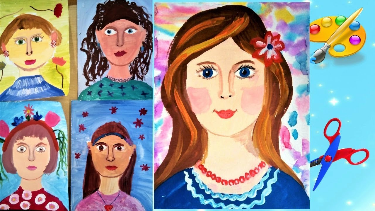 Рисуем портрет красками 3 класс. Портрет мамы. Портреты мамы детские рисунки. Портрет мамы для дошкольников рисование. Портрет мамы рисунки детей.