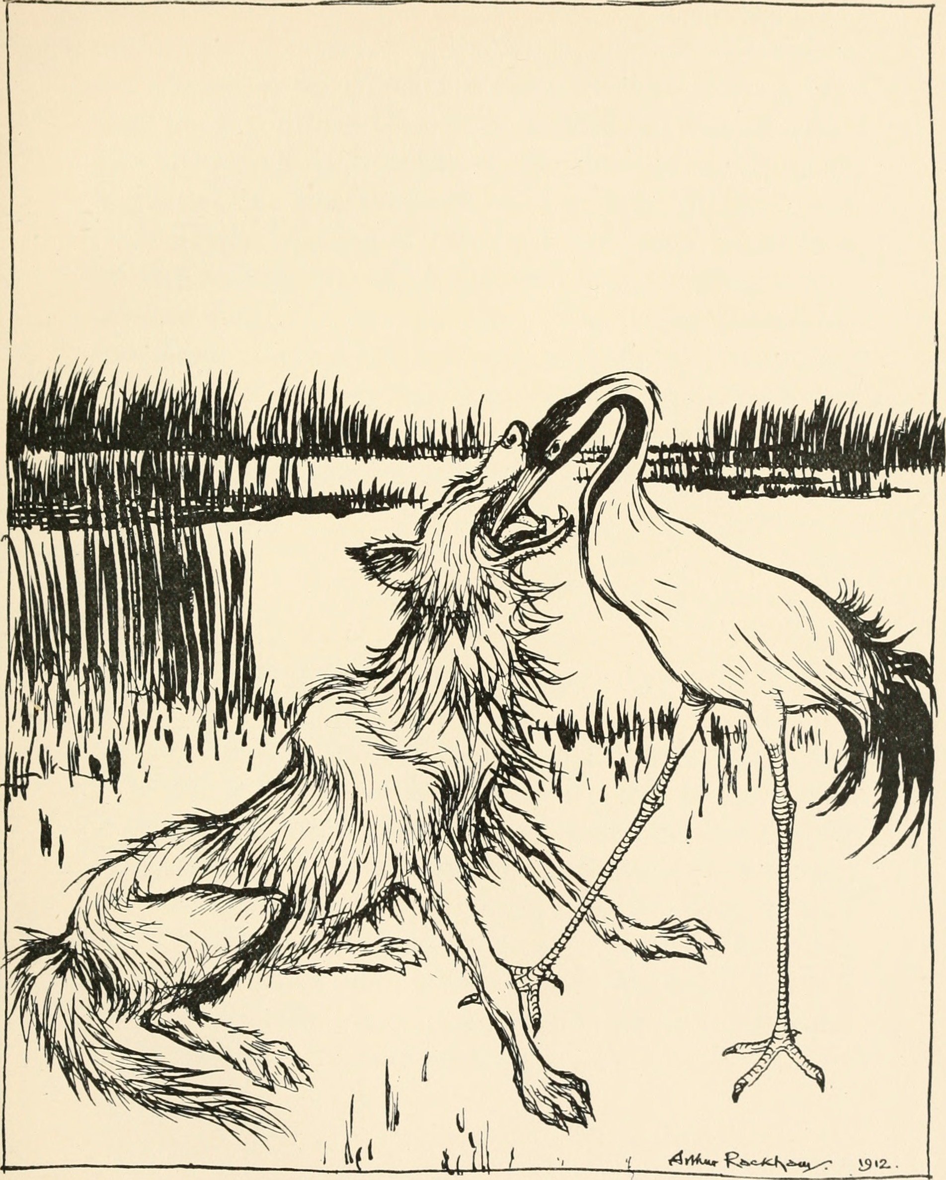 Волк и журавль басня Крылова
