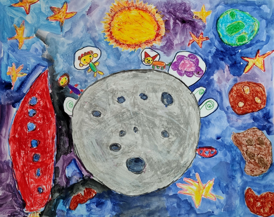 Дом на луне детский рисунок окружающий мир