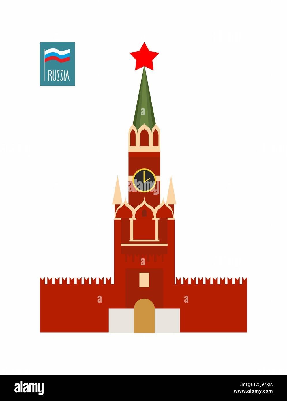 Рисунок Спасской башни Московского Кремля