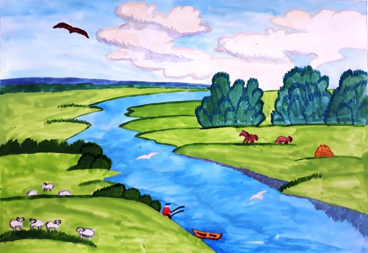 Детский рисунок реки (52 фото) » рисунки для срисовки на Газ-квас.ком