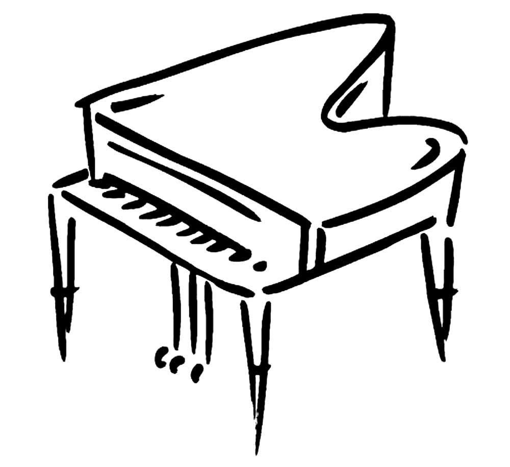 Фортепиано рисунок карандашом