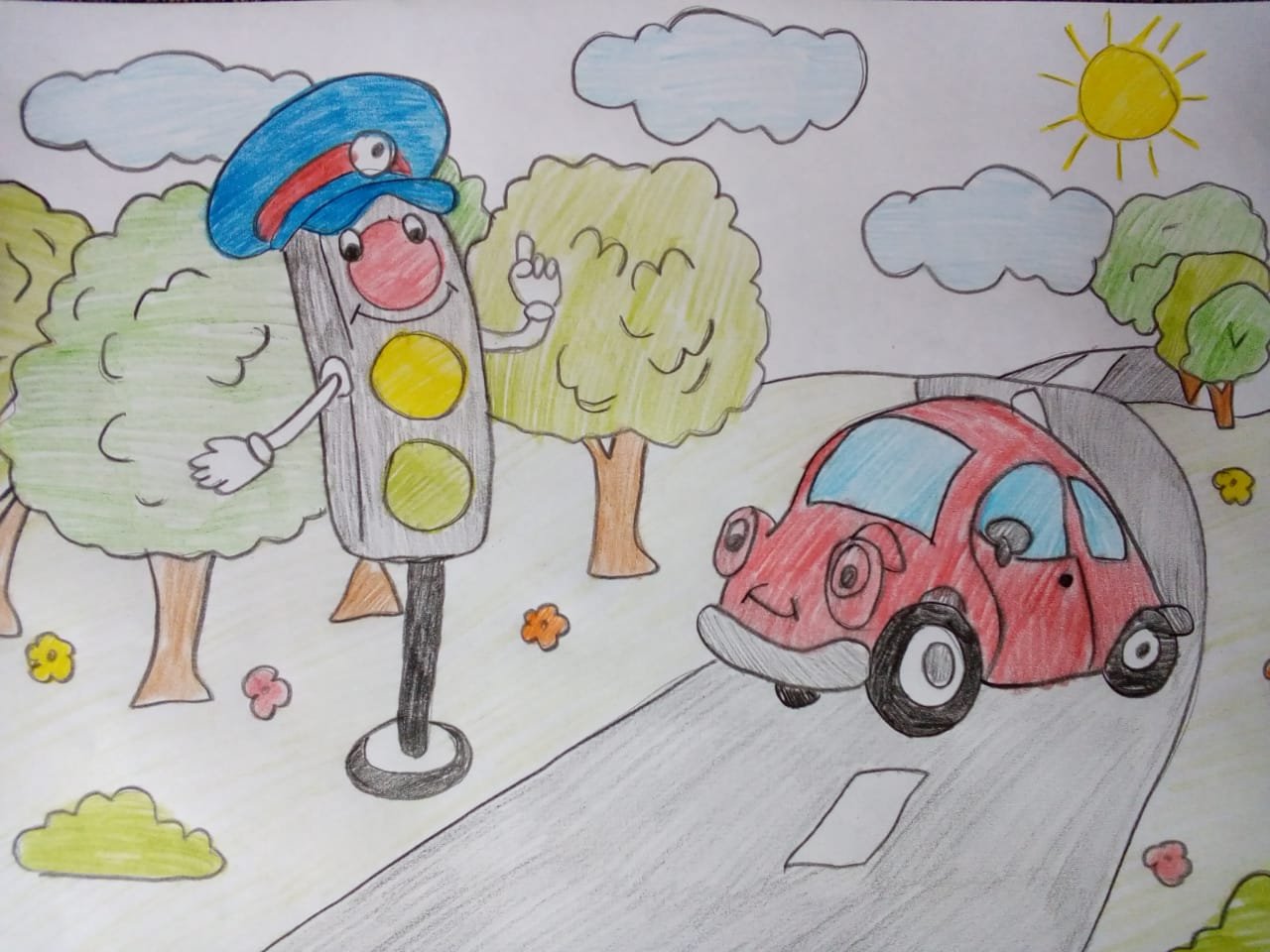 Рисунок на тему соблюдаем правила дорожного движения