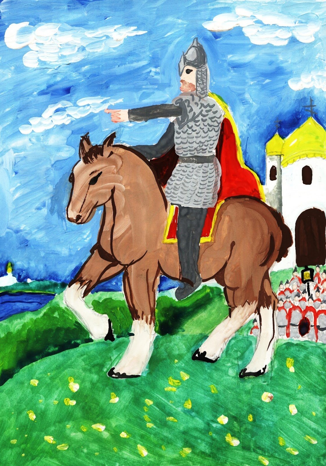 Три богатыря на конях рисунок - 66 фото