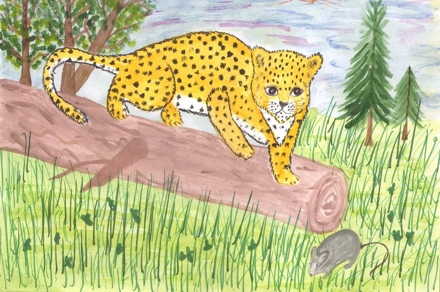 Животное рисунок 7 класс. Детские рисунки животных. Детские рисунки леопарда. Леопард рисунок детский. Рисование леопарда.