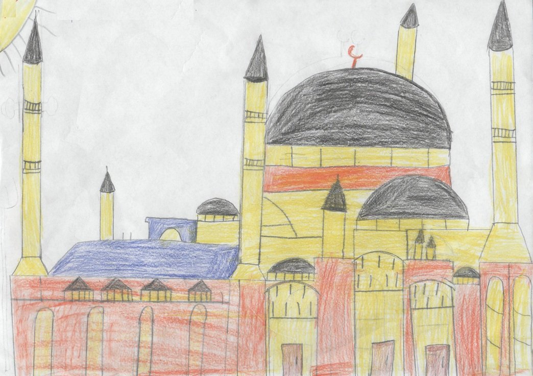 Город в пустыне 4 класс изо рисунок. Мечеть изо. Мечеть рисунок. Детские рисунки мечети. Мечеть 4 класс изо.
