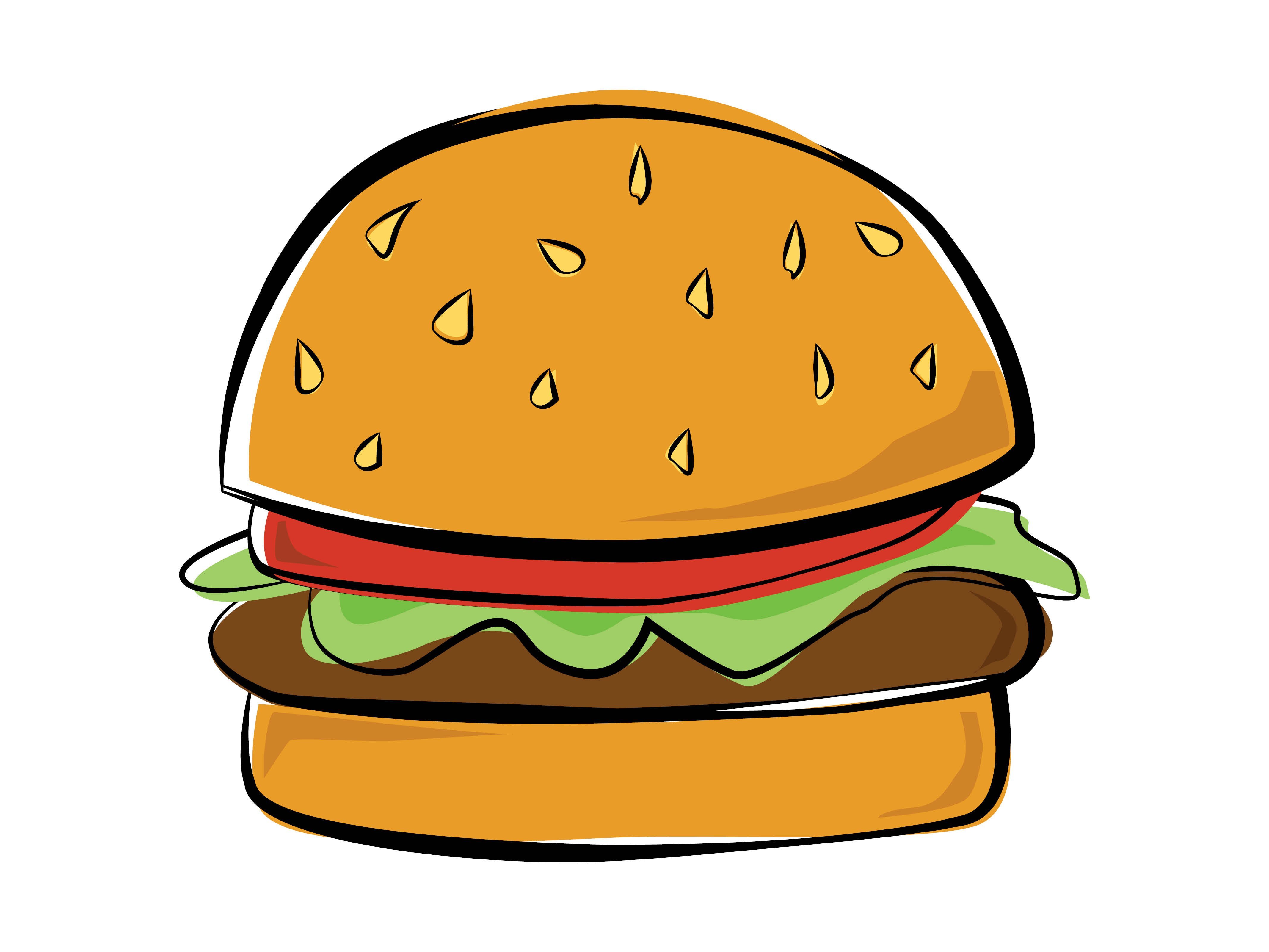 Нарисованный гамбургер.