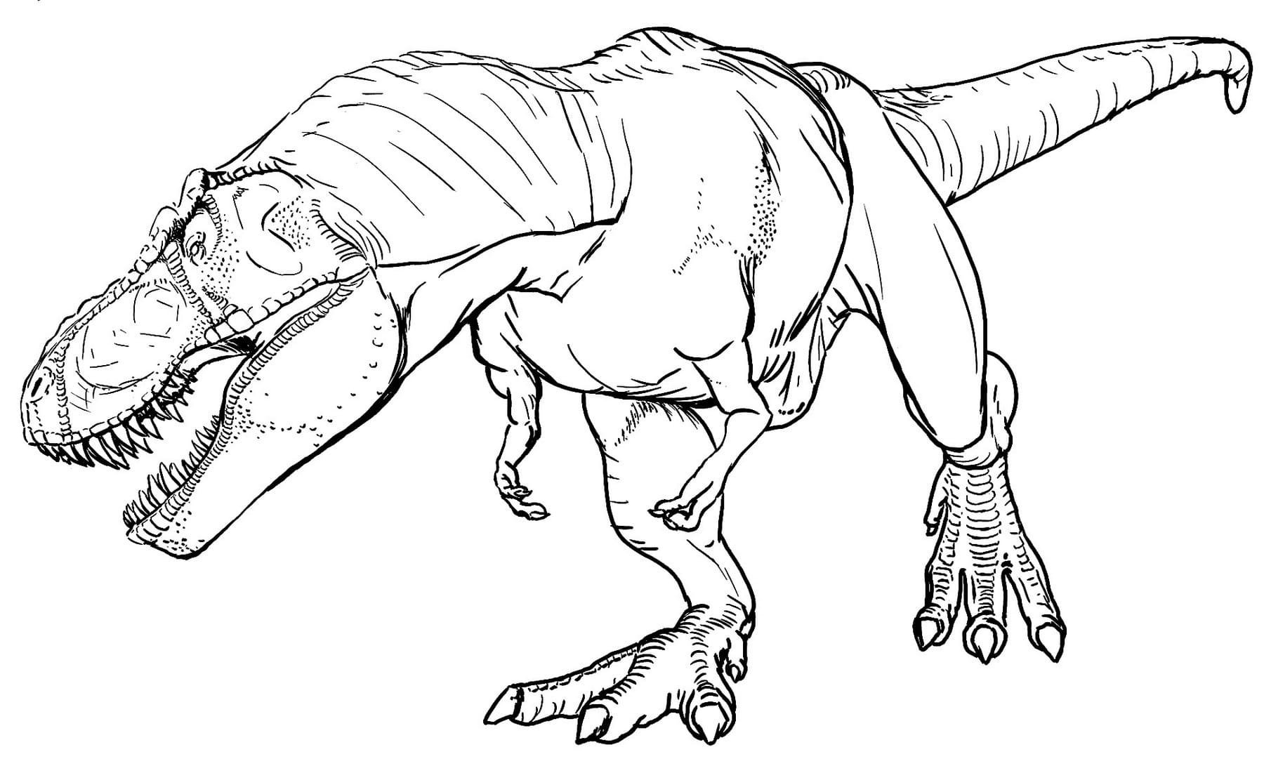 Тираннозавр рекс мир Юрского периода 2 раскраска