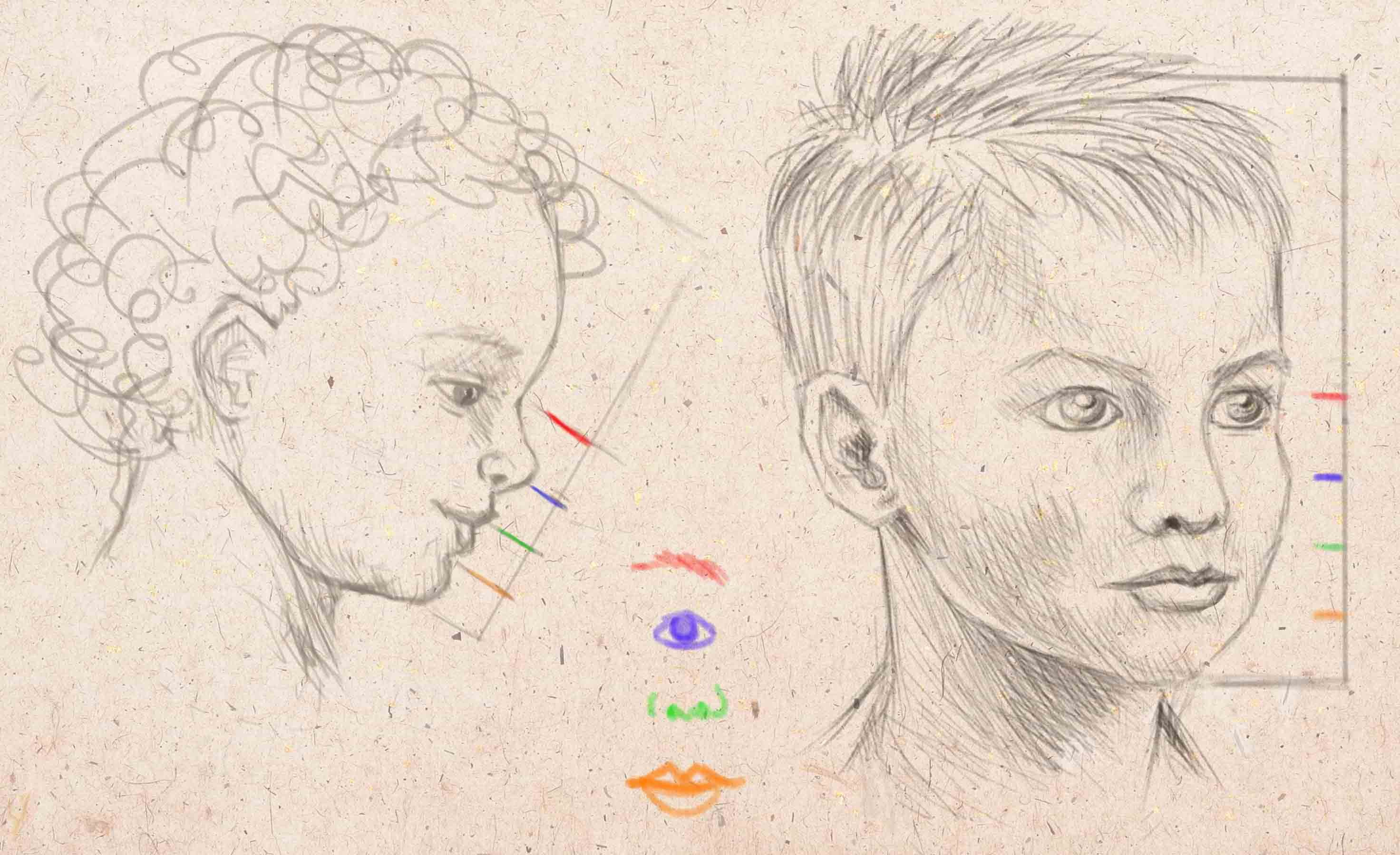 Портрет человека ребенку. Рисование портрета. Лицо рисунок. Зарисовки лица карандашом. Лицо рисунок для детей.