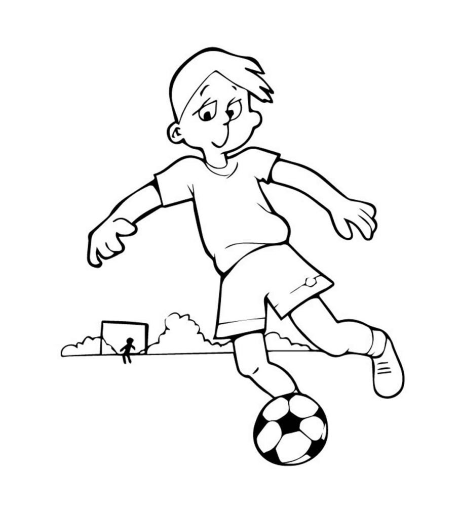 Мальчик с мячиком раскраска