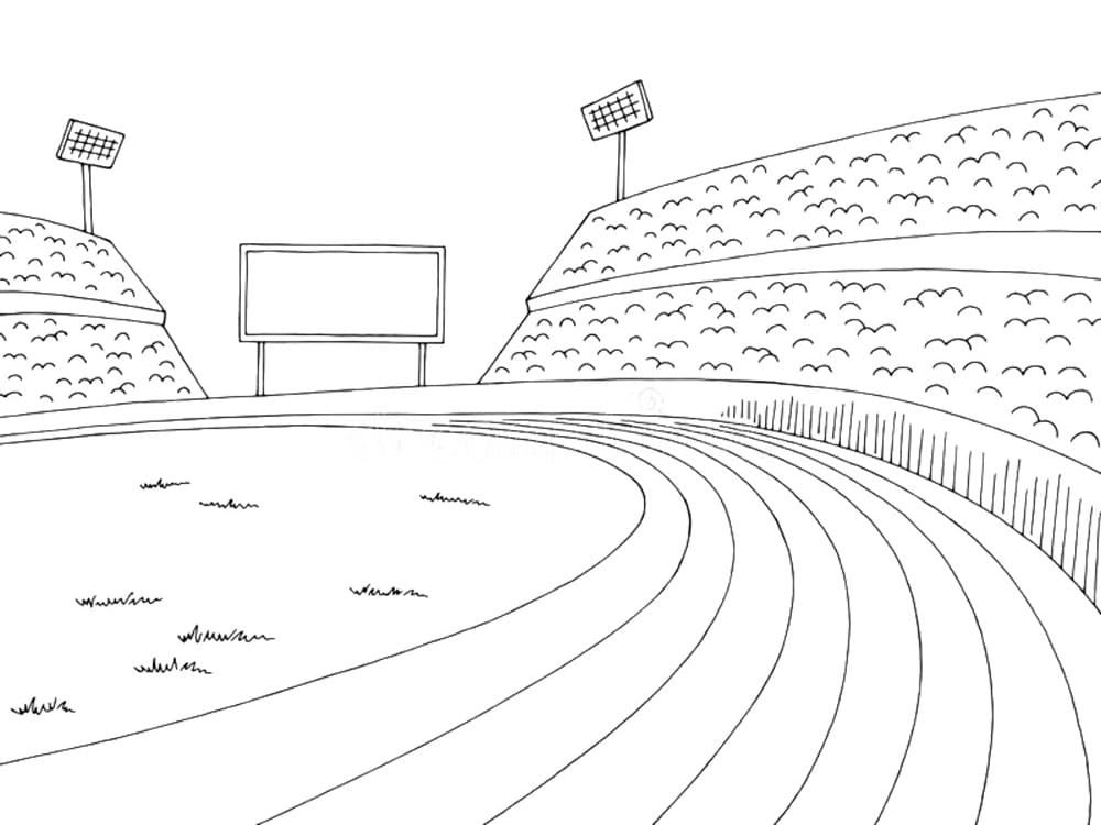 Рисунок легкоатлетического стадиона