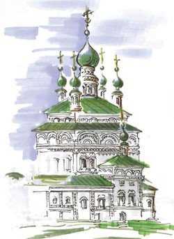 Троицкий собор Соликамск рисунок