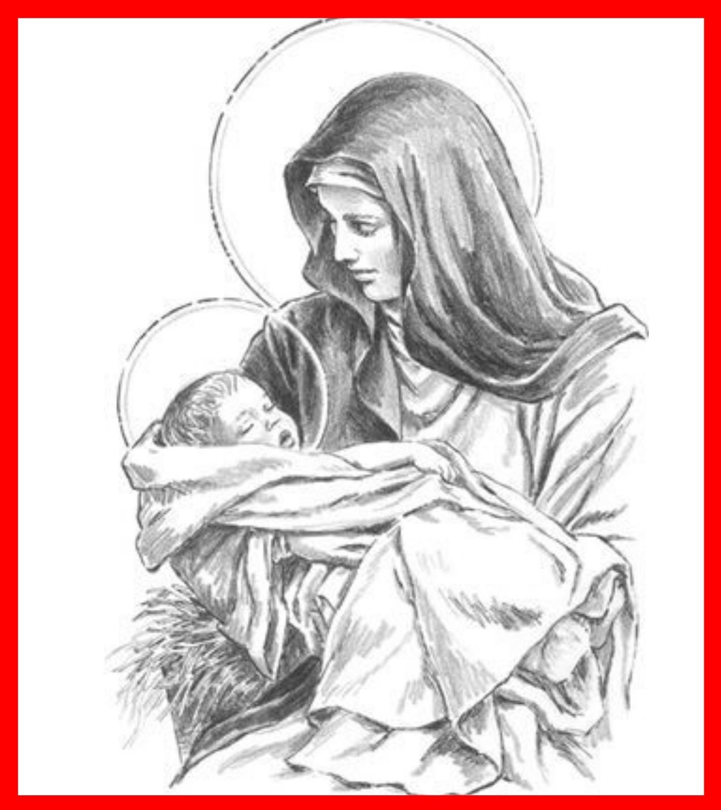 Эскиз Дева Мария с Иисусом