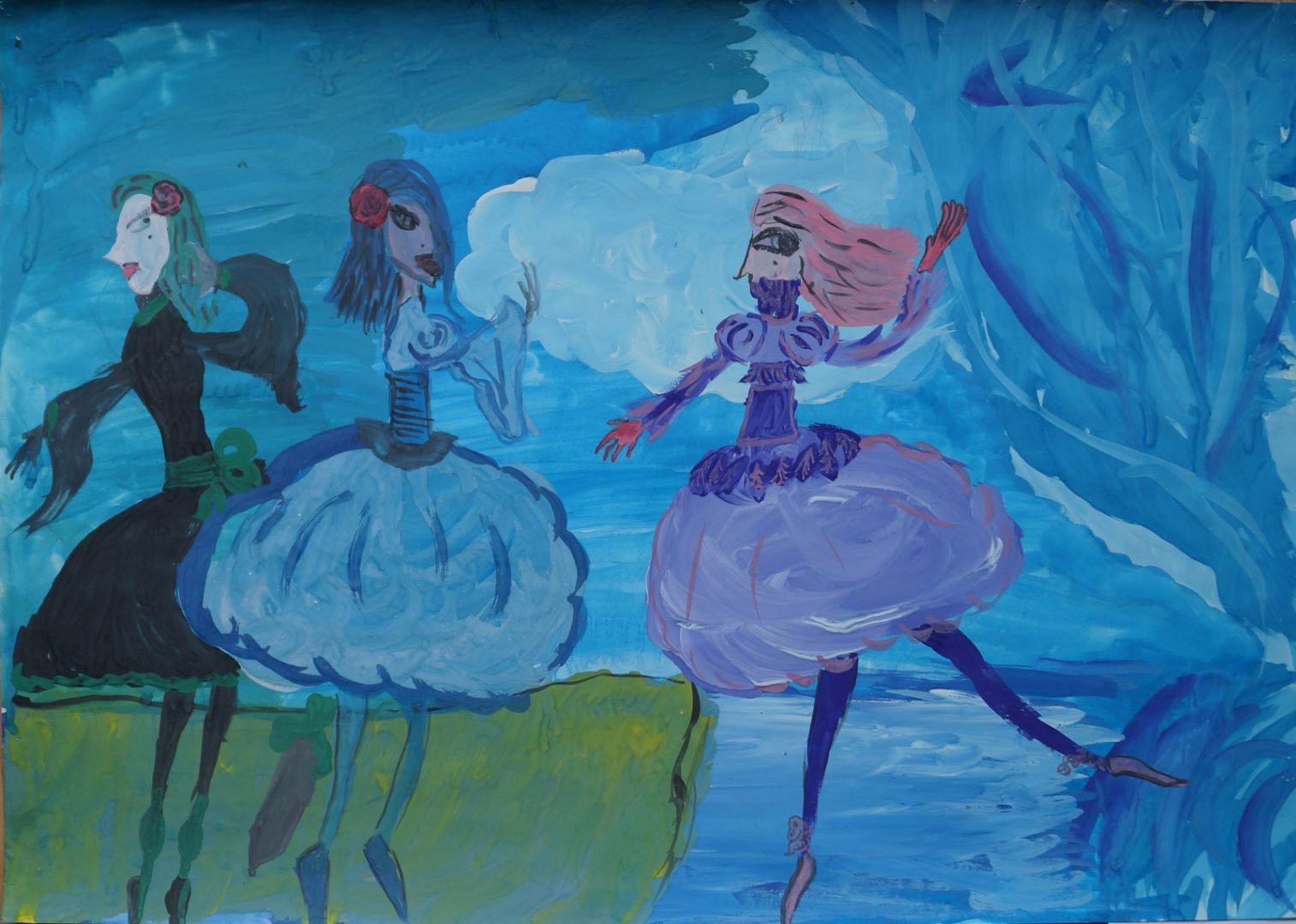 Рисунок к балету Чайковского Лебединое озеро