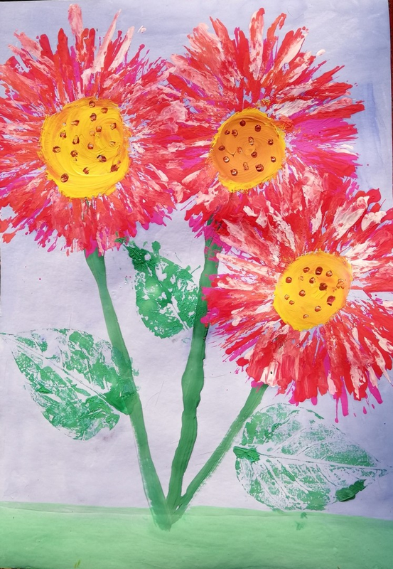 Рисование цветов. Рисование букет цветов. Рисование цветов для детей. Рисование красками для детей. Рисование цветов в детском саду