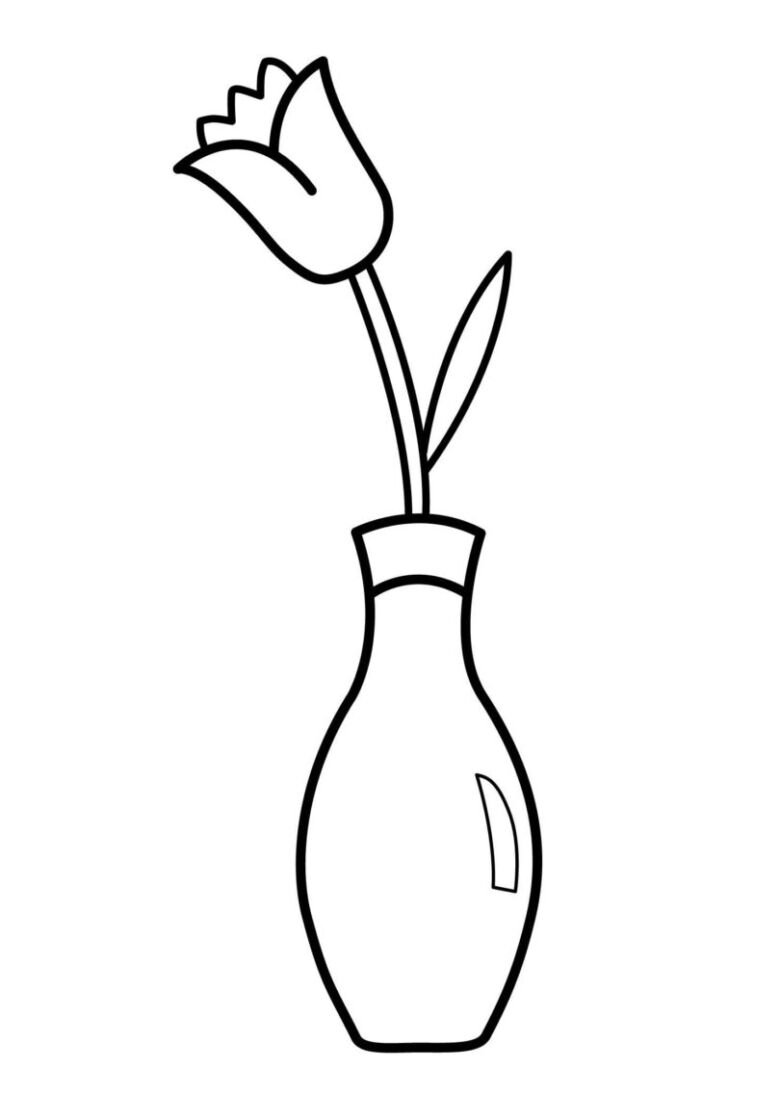 Раскраска тюльпаны в вазе для детей