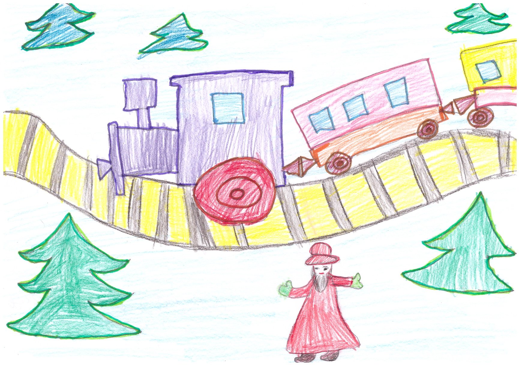 Нарисовать детскую железную дорогу